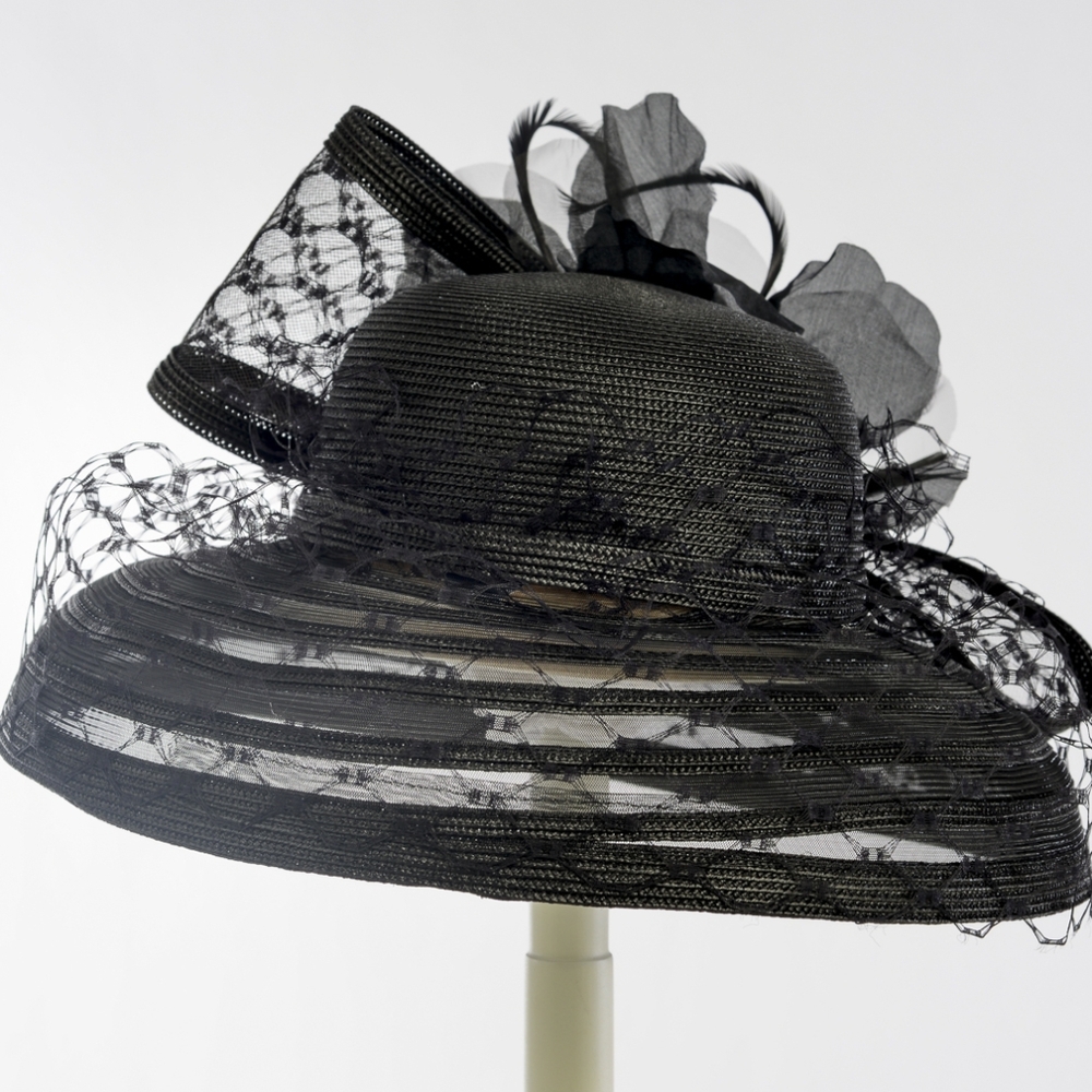 Beloved Millinery Black Women's Hat Flower Church Brunch Funeral Business